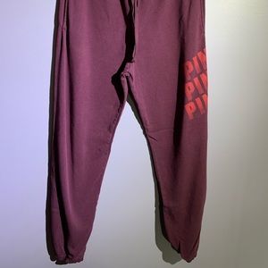 Pink burgundy sweatpants